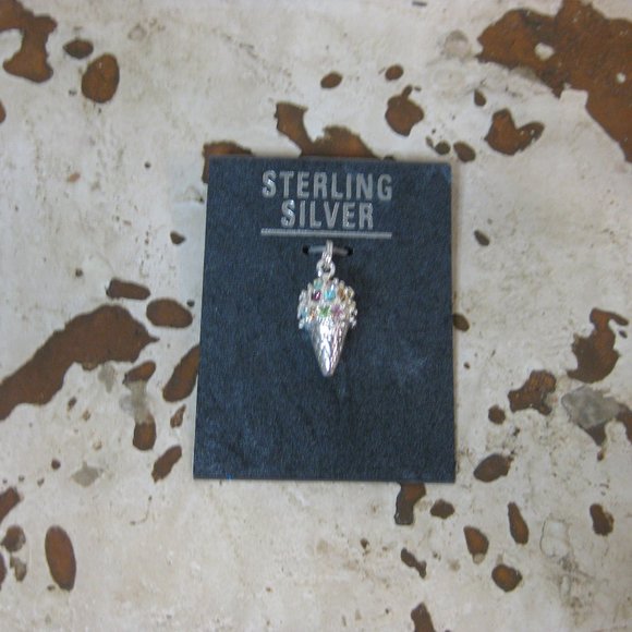 NWT sterling silver ice cream cone charm pendant ornament - Picture 3 of 6